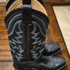 Justin Boots Women's Black Western Cowboy Boots Blue Stitching US 7 L4327 — photo 5