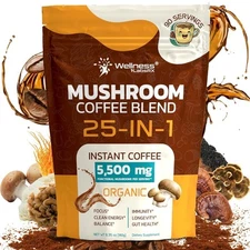25-in-1 Mushroom Coffee Organic Instant Coffee | Keto Friendly