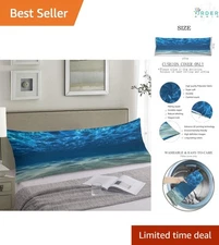 Ocean Body Pillow Cover Microfiber 20x54 Underwater Sea Water Wave Decor