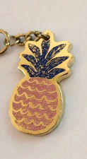 Pineapple Multicolor Charm Clip-On Bag Tag Keyring