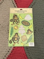VINTAGE Sheet Of Monkey Stickers - The Paper Studio - Missing Two