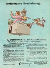 Cybernetics Cyberdrive IBM PC Vintage Print Ad 1982 Computer Tech