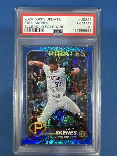 2024 Topps Update Paul Skenes US288 Blue Holo Foil /999 PSA 10