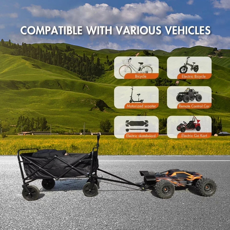 自行车拖车连接器,便携式折叠自行车拖车带快速释放蛤蜊 — 第 4/4 张图片