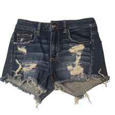 American Eagle Hi-Rise Distressed Stretch Denim Shorts Size 4
