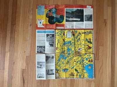 1950 s Brainerd MN Paul Bunyan Vacationland Directory - Brochure - Map