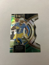 2023 Panini Select - Premier Level Quentin Johnston Black & Green Prizm Die-Cut