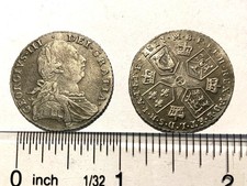 British George III Silver Shilling Coin Dated 1787