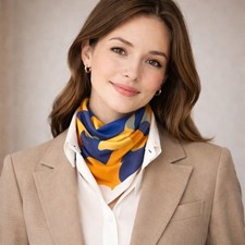 Equestrian Square Scarf Abstract Horse Print Square Neck Scarf Multicolor