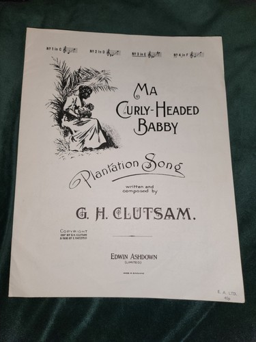 Ma Curly-Headed Babby - GH Clutsam - 1897 - Sheet Music - Vintage