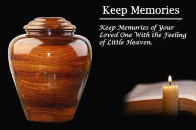 Resin & Wooden Cremation Urn For Human Ashes - Personalized Adult Funeral Urn Box, Small - View #6
