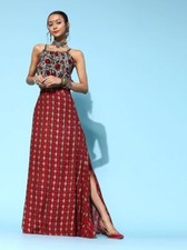 Designer Indian Printed Top With Skirt Set, Indian Dress, Lehenga, Co-ords set