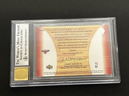 Dominique Wilkins 2003 Upper Deck HardCourt Hardwood Auto BGS 8.5 / 10 Auto - Picture 5 of 6