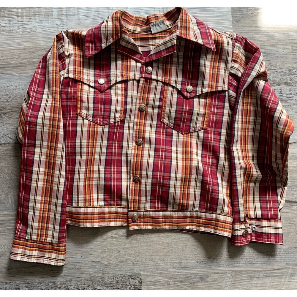 vintage Billy The Kid plaid western shirt boys size l… Gem