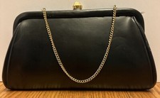 Black Vinyl Clutch Purse Vintage