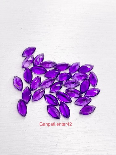AMETHYST LOOSE GEMSTONE FACETED MARQUISE CUT 8x4 MM NATURAL 21 PCS LOT AAA E - Picture 5 of 7