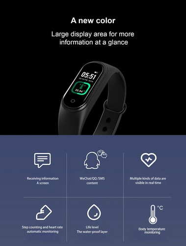 M6 Smart Band Watch Bracelet Wristband Fitness Tracker Blood Pressure Heartrate - Picture 12 of 12