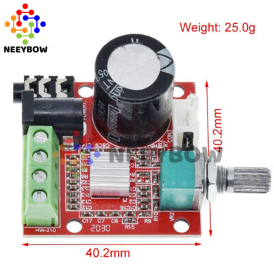 10W+10W PAM8610 Mini Stereo Audio Power Amplifier Module Board w/ Volume Control