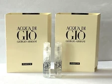2 Giorgio Armani Aqua Di Gio Parfum Sampler Vial 1.2 ml NEW & FRESH