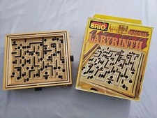 Vintage Brio Original Labyrinth Wooden Maze Roller Ball Game Sweden -Marble Ball