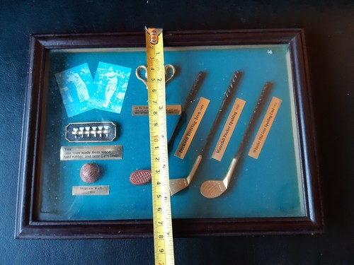 Vintage History Of Golf Shadow Box Wooden Frame Hanging Display - Unique Gift - Picture 6 of 8