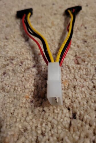 4 Pin IDE Molex to 2 Serial ATA SATA Y Splitter Hard Drive Power Supply Adapter - Picture 4 of 4