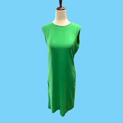 VTG 1960s Lord Taylor Sports Country Green Linen Sheath Dress By Sloat  S-M
