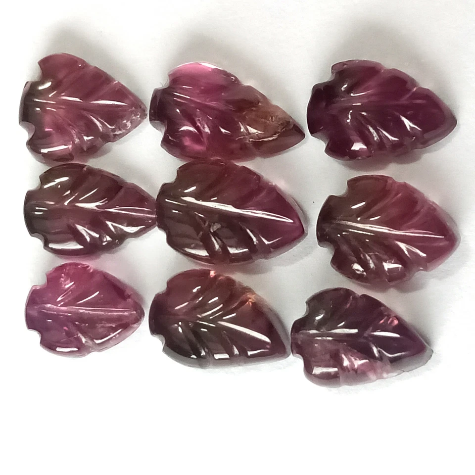 6.66 Cts,Handcarved Rubelite Tourmaline Leaf,Leaf Shape Rubelite,Handmade Carved - Image 2 of 4