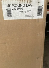 (6) ES PRO ROUND 19" DROP-IN LAVATORY SINK WHITE