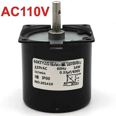 Synchronous Motor 60KTYZ AC 110V 60Hz 15 rpm/m CW/CCW 14W Gear Motor