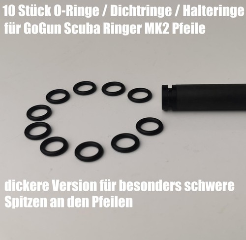 10 XL O-Ringe / Dichtringe für GoGun SCUBA RINGER-MK2- Pfeile / Harpunen, hinten
