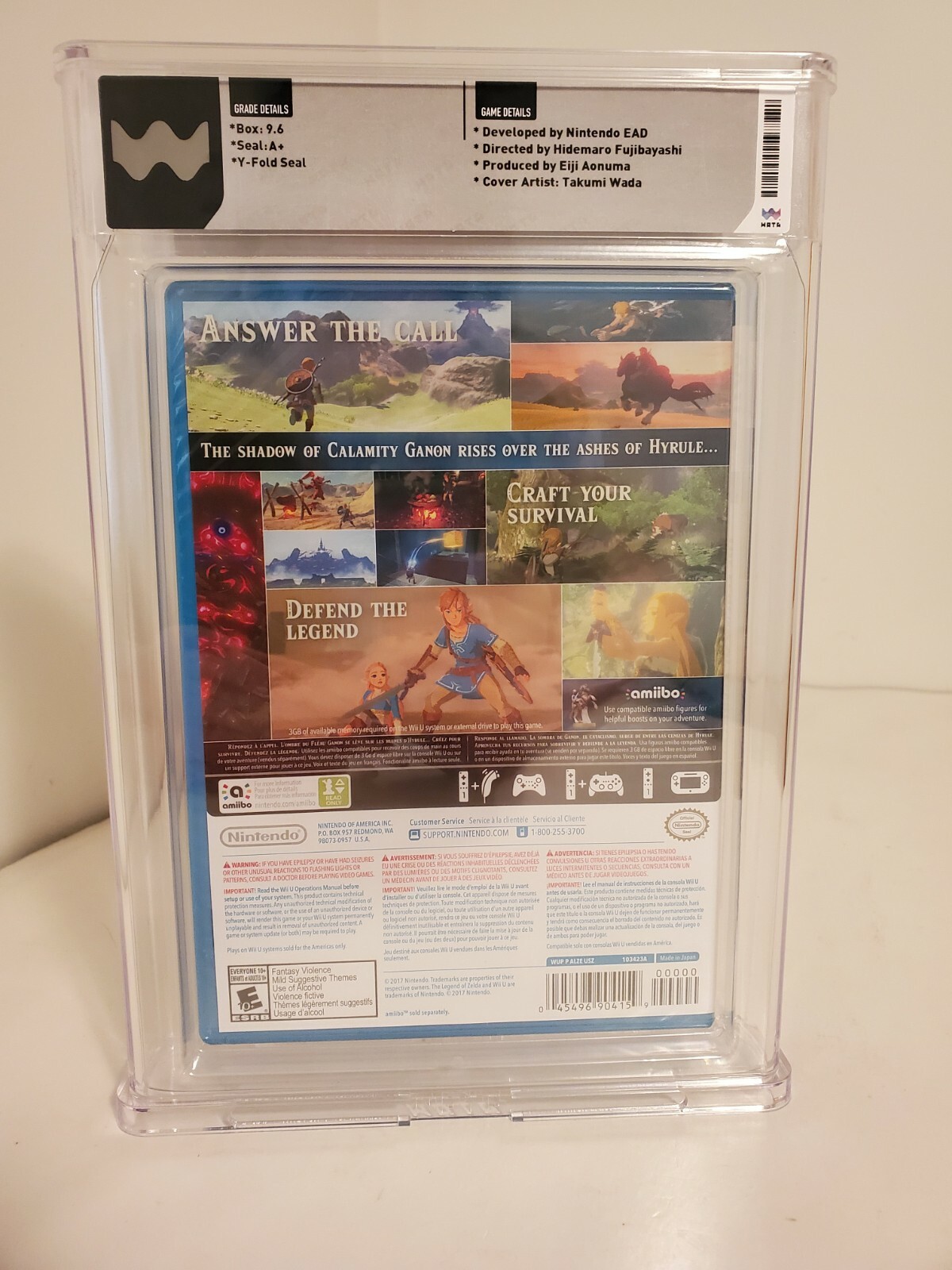 The Legend of Zelda Breath of the Wild Wii U WATA 9.6 A+ Graded Sealed