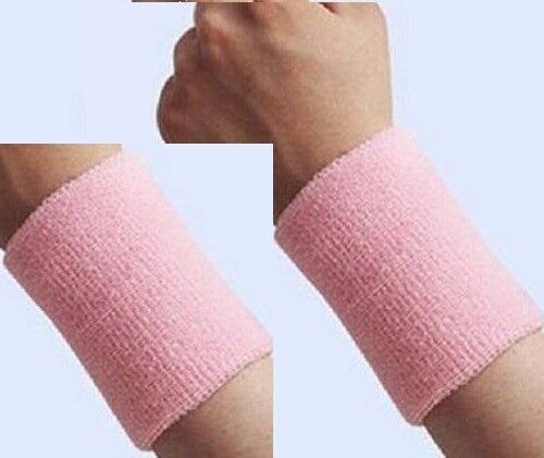 2 pcs Sports Wrist Sweatbands Tennis Squash Badminton GYM Wristband UNISEX - Picture 3 of 15