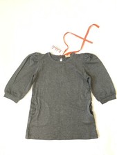 Girls orange ribbon grey strechy dress Sz6