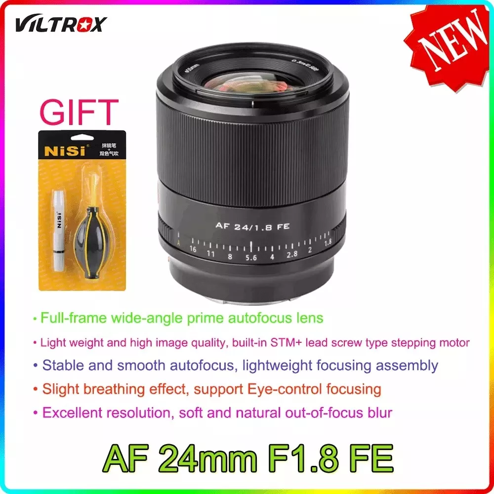 VILTROX AF 24mm F1.8 FE Full Frame wide-angle Prime Lens For Sony E-Mount Camera