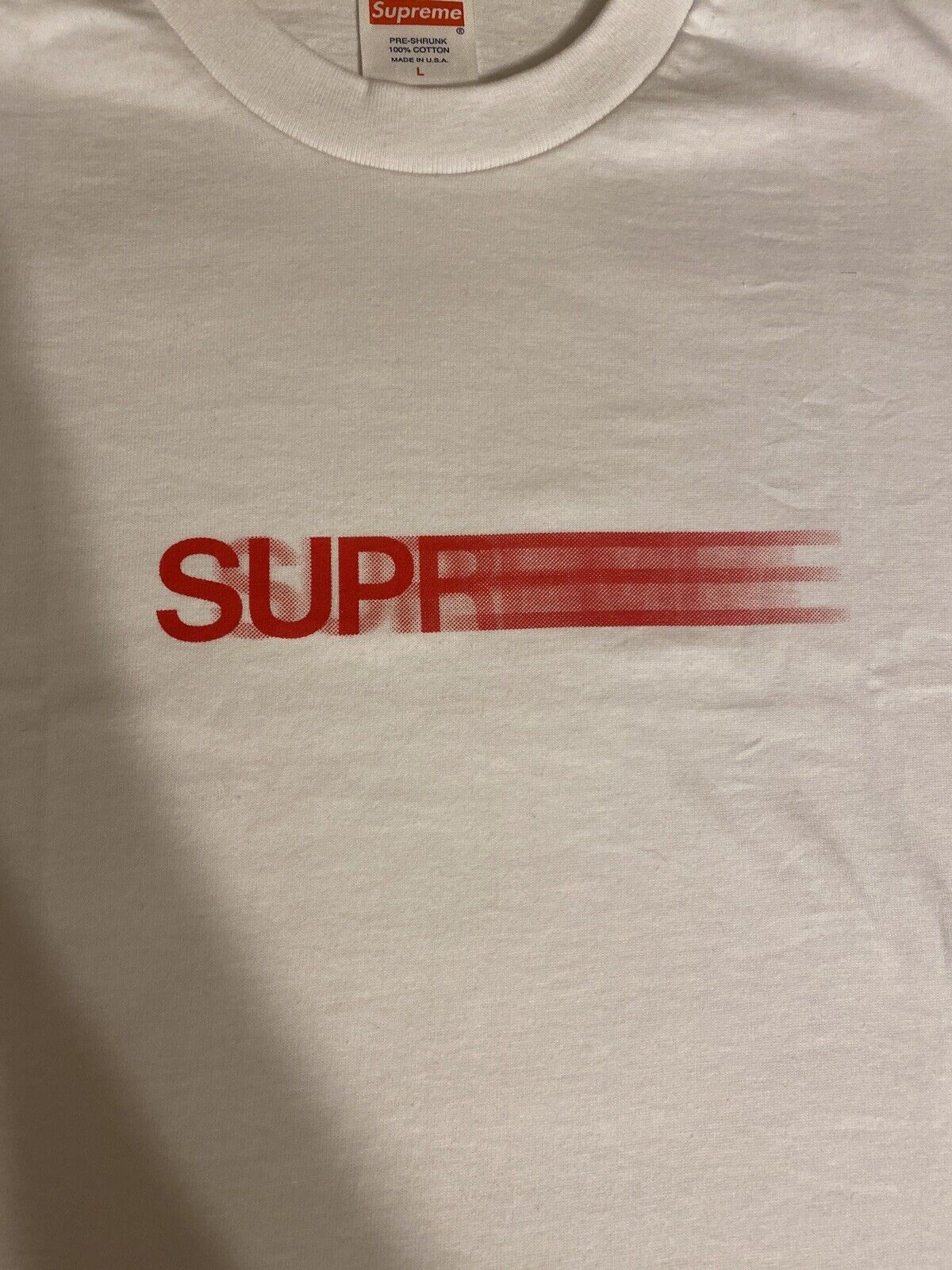 Supreme Motion Logo T Shirt White Size Large 100% Aut… - Gem