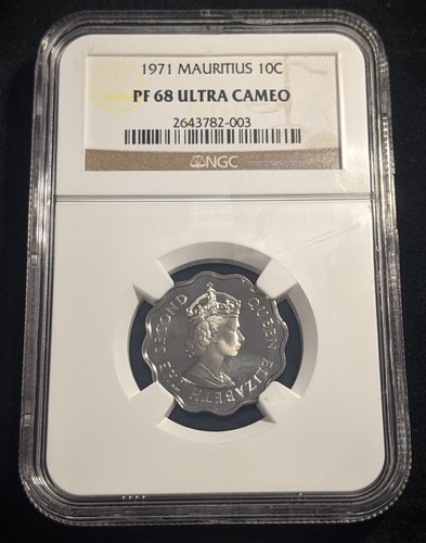 Mauritius Proof 1971 Ten Cents NGC PF68UC FDC UNC KM#33 #1880 - Picture 2 of 7