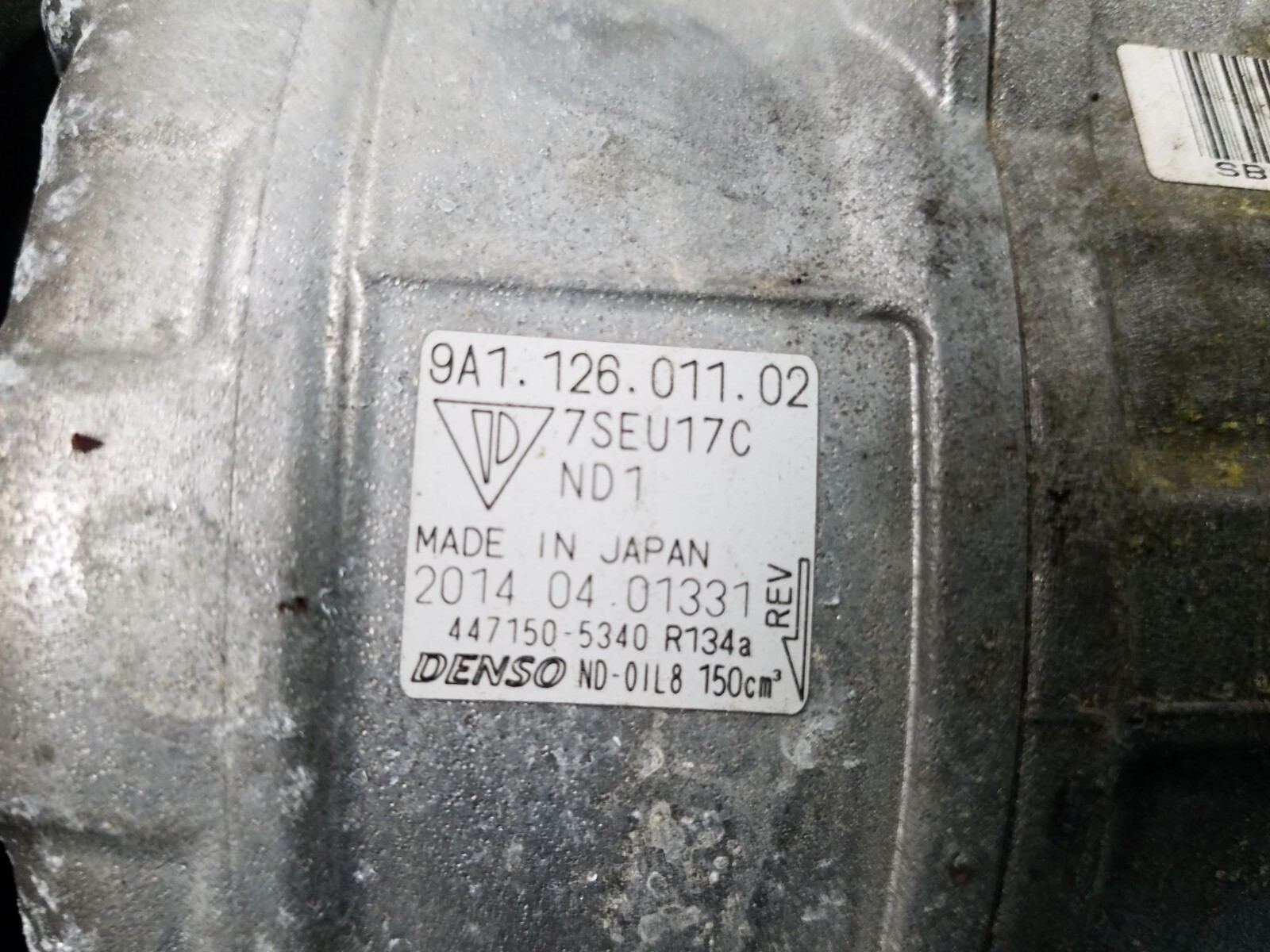 Porsche 911 GT3 2014 Ac compressor