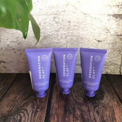 3x Generation Clay Ultra Violet Brightening Purple Clay Mask 1.69oz each 