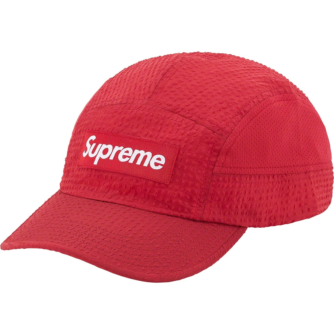 Chapeau casquette de camp en maille suprême Seersucker rouge SS21 NEUF AVEC ÉTIQUETTES NEUF DANS SON SAC