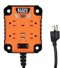 Klein Tools 29601 Magnetic Power Strip w/ Surge Protector, Power Supply w/ Light
