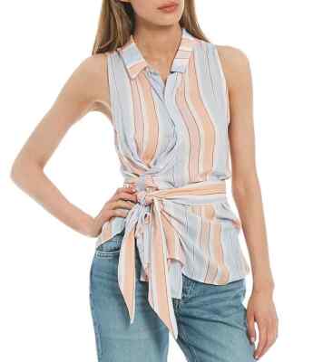 NEW! Free People Mackenzie Wrap Button Up Top Ivory Combo OB1314283 Sz ...