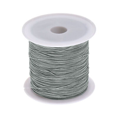1Rolle Nylon Perle Faden Knoten Schnur 0.6mm 50Yards Nylon Satinschnüren,Grau