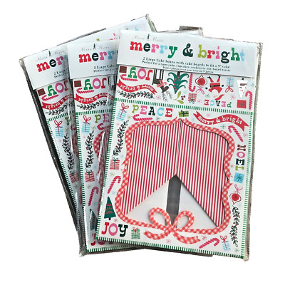 2 of 2Pack Christmas Cake Box w window Lid  10''X10''X5''