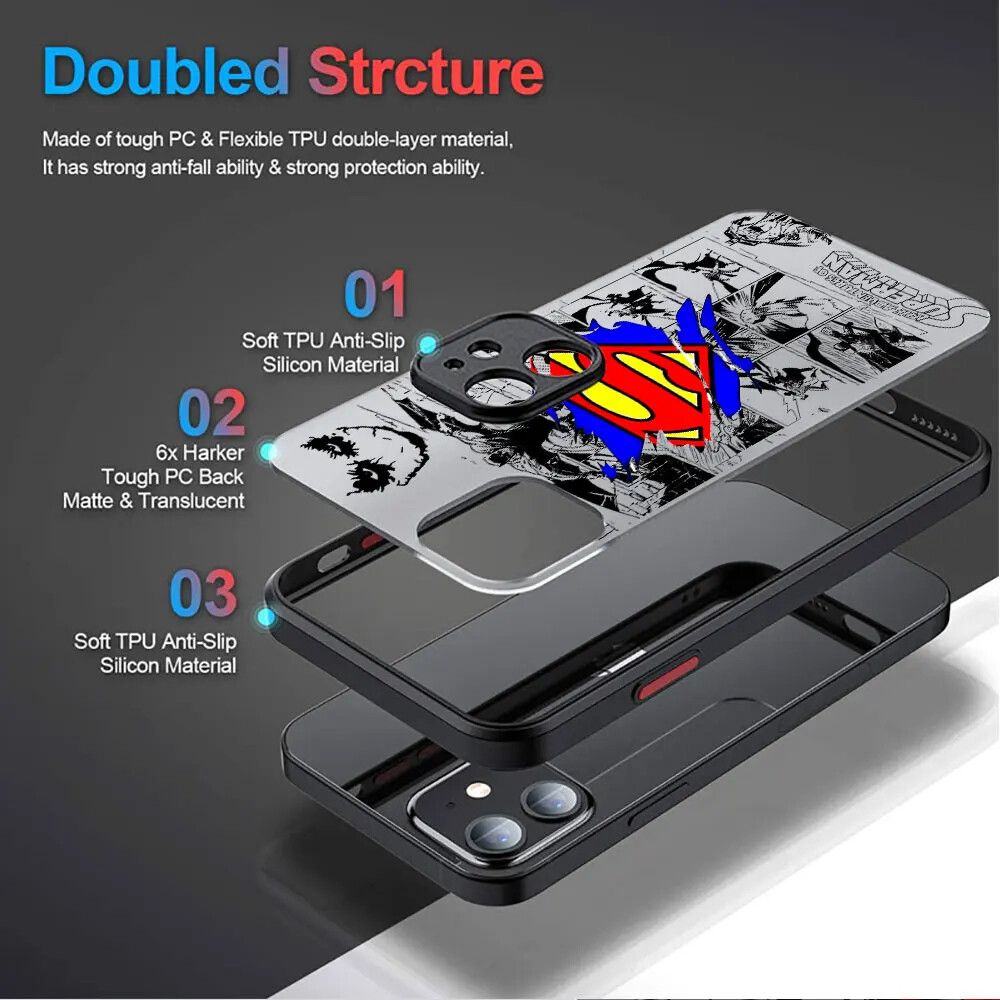 case for iphone 13 pro max plus Batman Spiderman Superman Soft Silicone  Cover