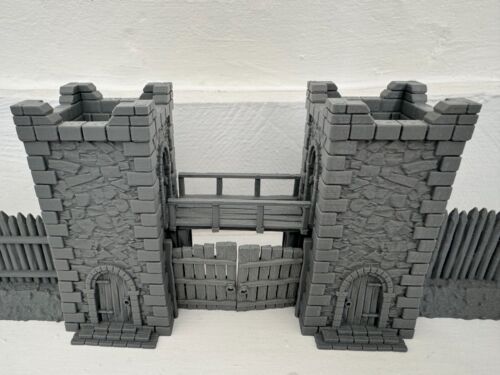Porta medievale fortificata e palizzata vichinga terreno sassone stampato in 3D 28 mm - Foto 5 di 10