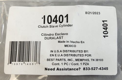 Brand New Duralast 10401 Clutch Slave Cylinder Fits D100 D150 D250 D350 W250 - Picture 4 of 4