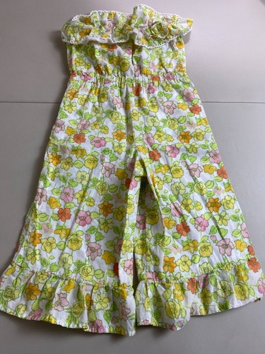 Janie & Jack Girls Floral Ruffled Jumpsuit Size 4T Cotton Vacation Boho Summer - Picture 2 of 15