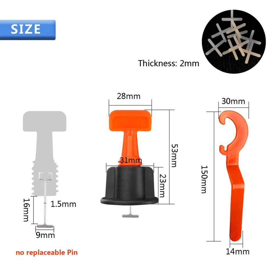 250x Tile Leveling System 1/16" Reusable Tile Leveling Installation Tools - Image 3 of 4