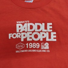 Paddle for People Shirt XS Red Vintage USA Made 1989 Baltimore Gas Electric